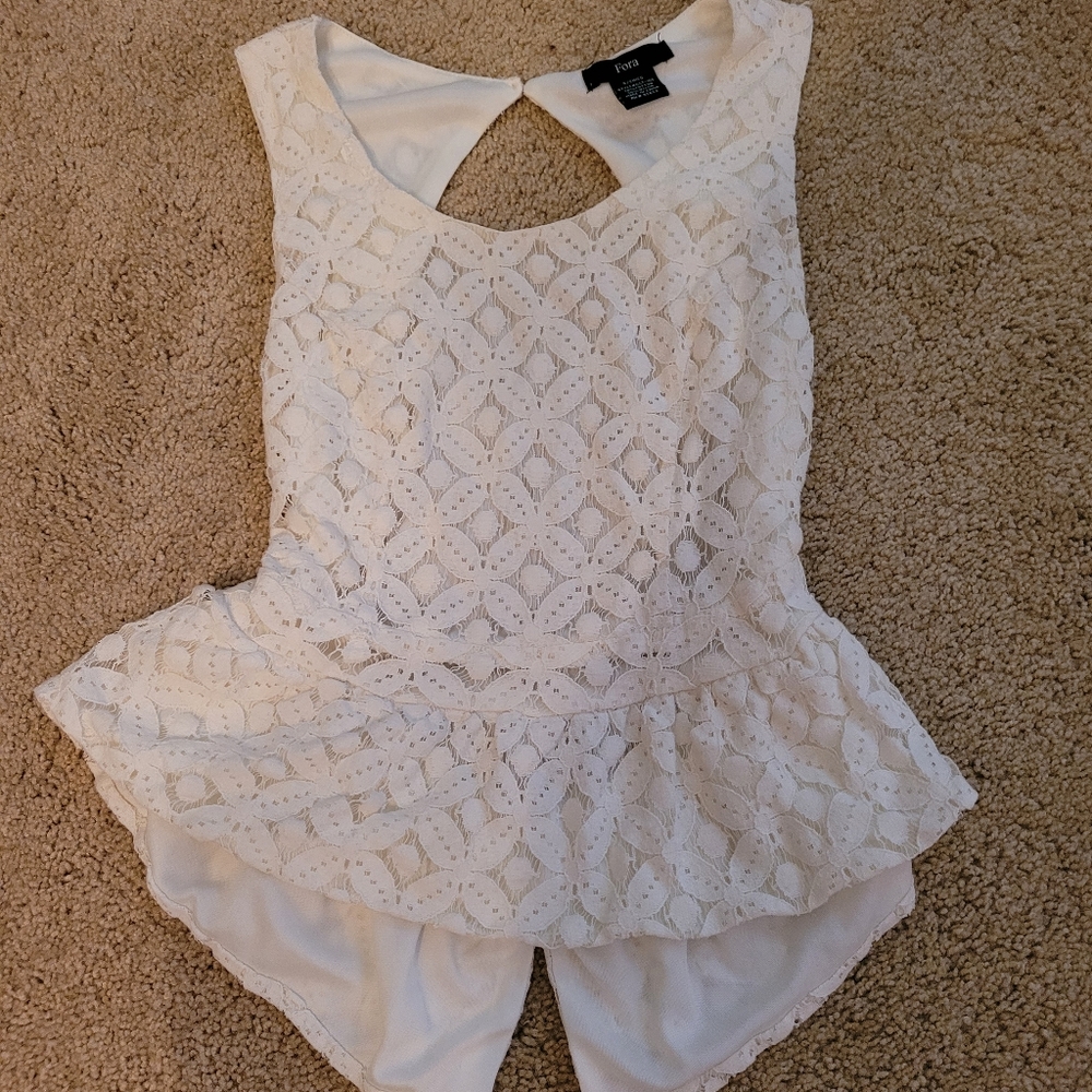 ANGL Lace Peplum Top